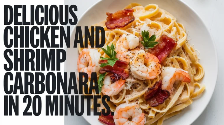 Delicious Chicken and Shrimp Carbonara in 20 Minutes