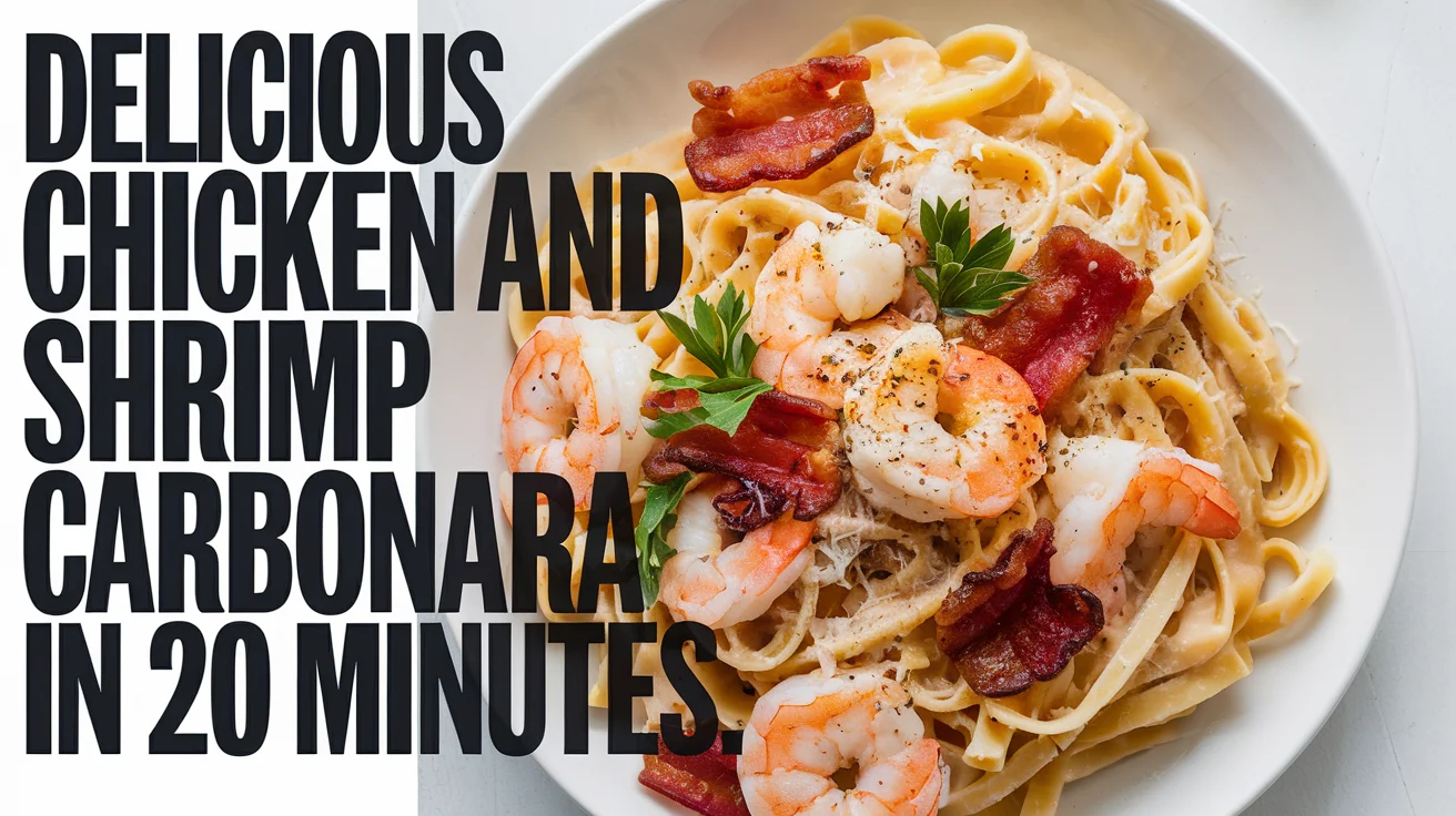 Delicious Chicken and Shrimp Carbonara in 20 Minutes